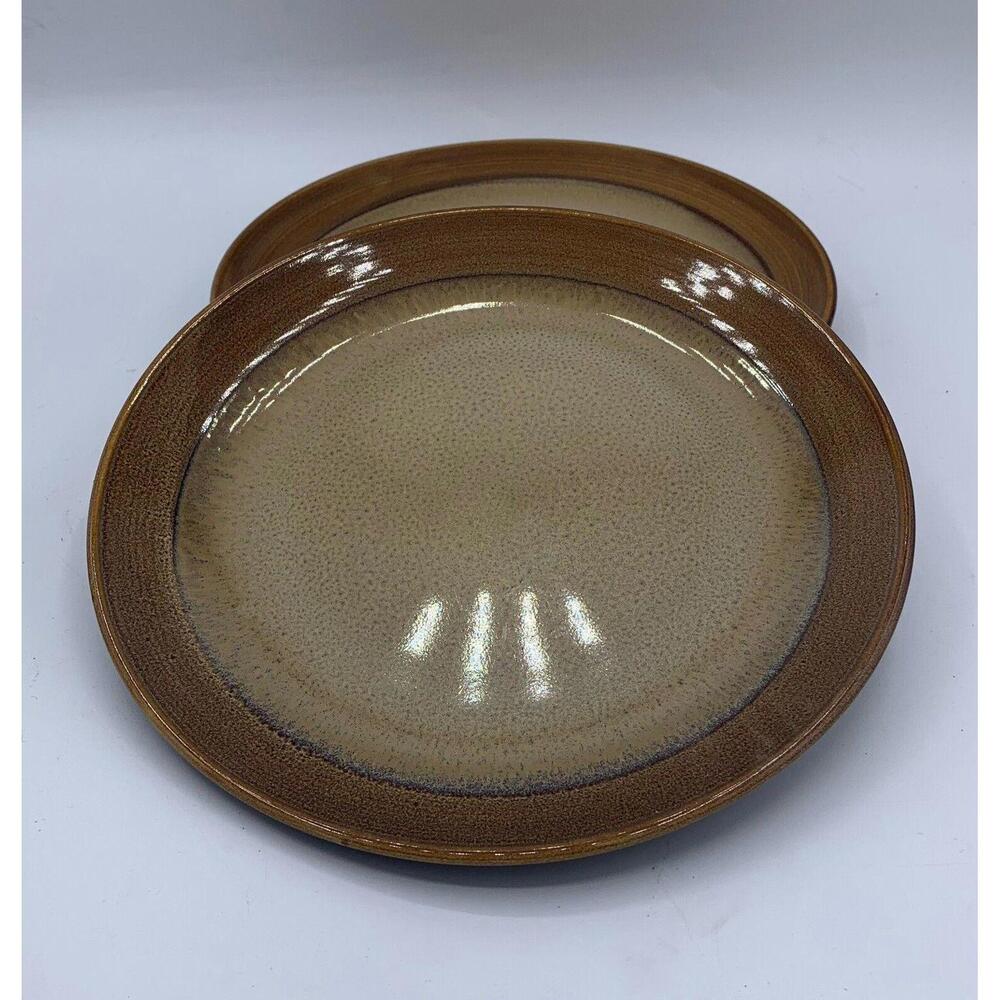 Sango Roma Caramel 4815 2 Salad Plates 8" Stoneware Retired Pattern Replacement